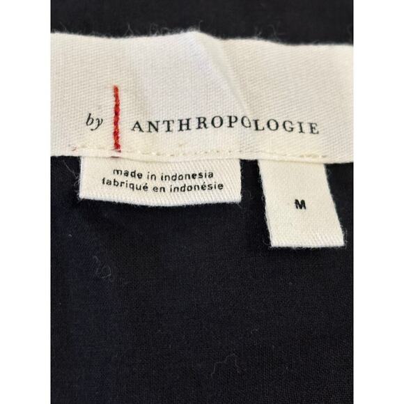 By Anthropologie black/white leaf print top, medium, graphic, edgy, statement - Picture 5 of 6